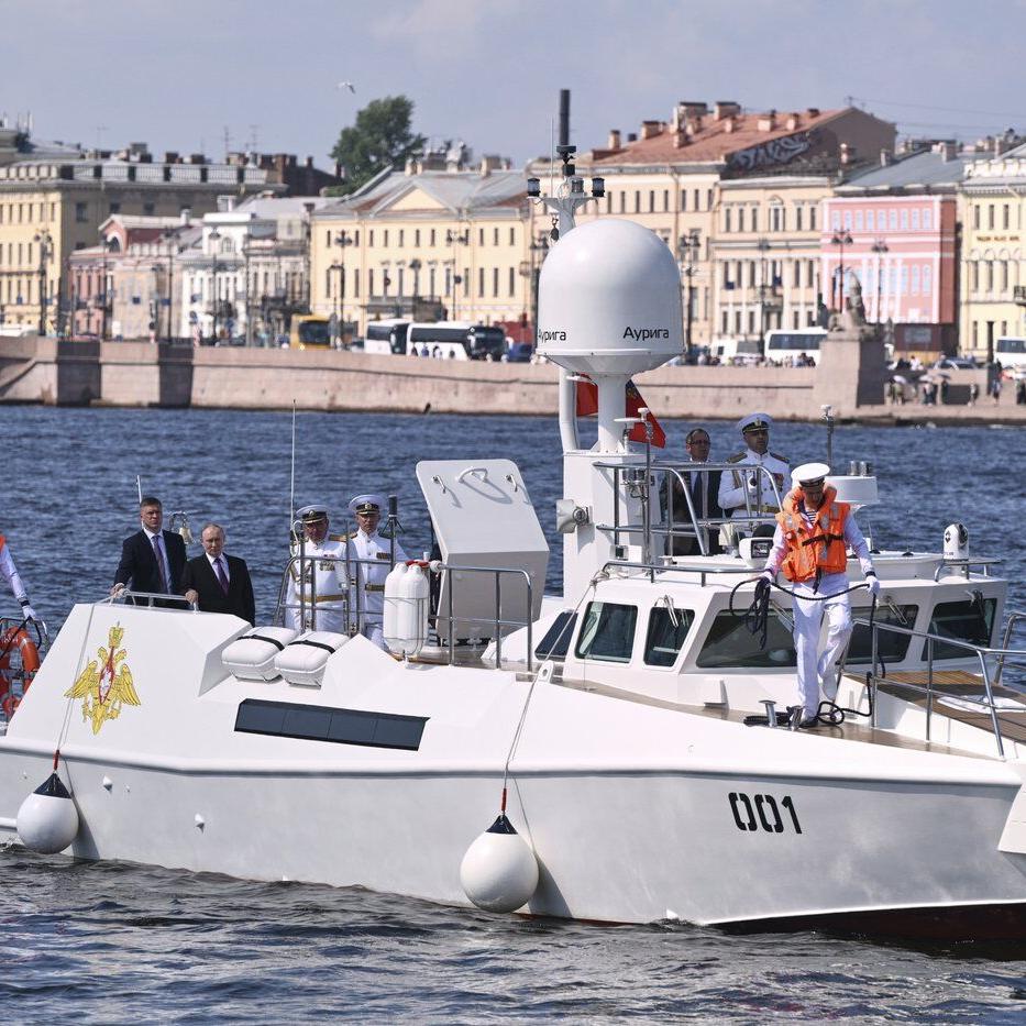 Russia scales down celebrations honoring its navy as Ukraine launches more drone attacks